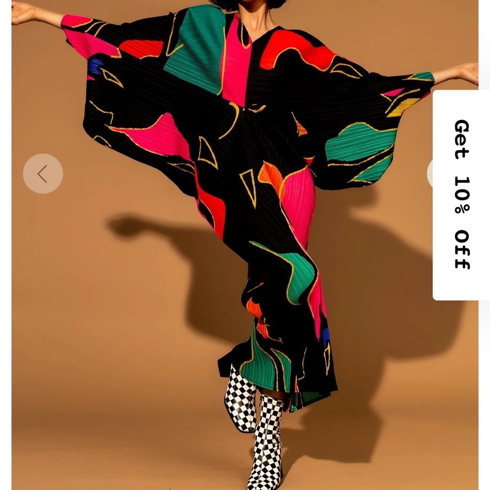 LALA Colorful Abstract Midi Dress